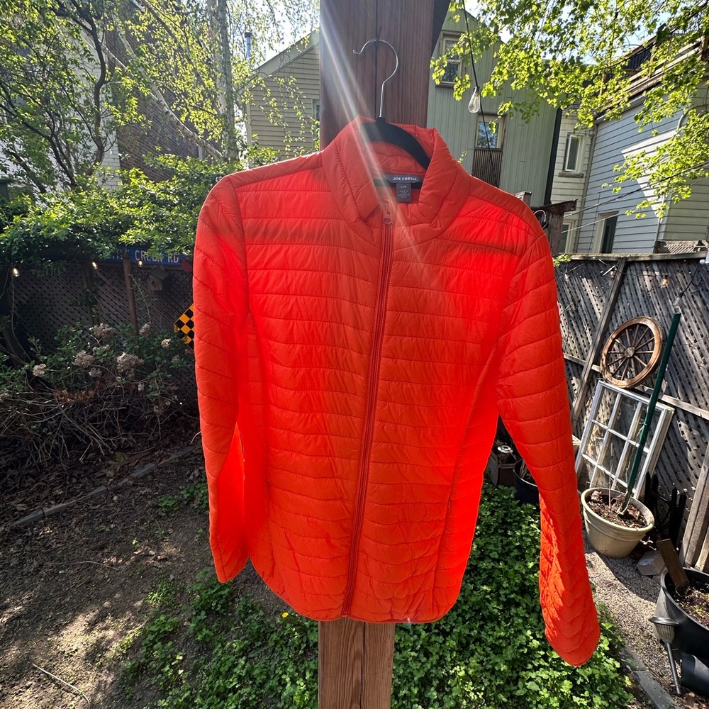 Women's Orange Quilted Jacket